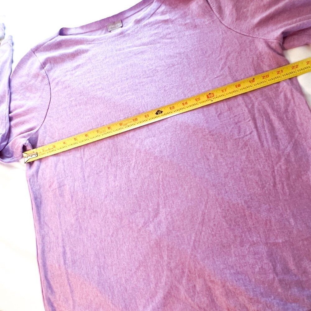 Chico's Bateau Neck Shirttail Hem Pullover Sweater Lavender Extra Large - Picture 7 of 10